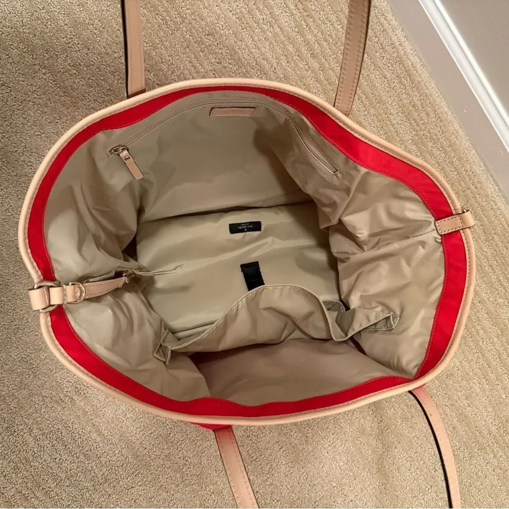 Kate Spade Red Diaper Tote Bag with changing pad